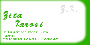 zita karosi business card